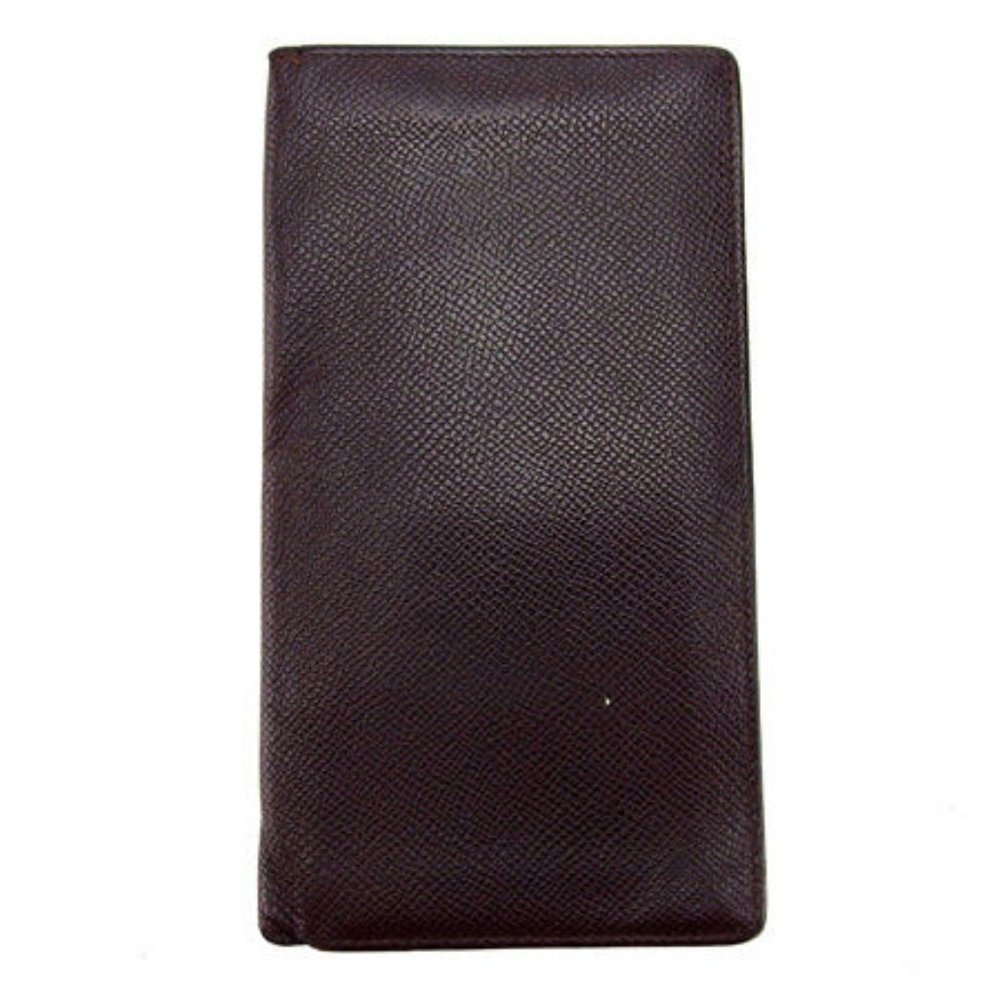 Bvlgari Wallet Purse Long Wallet Logo Brown Mens Authentic Used - Picture 2 of 6